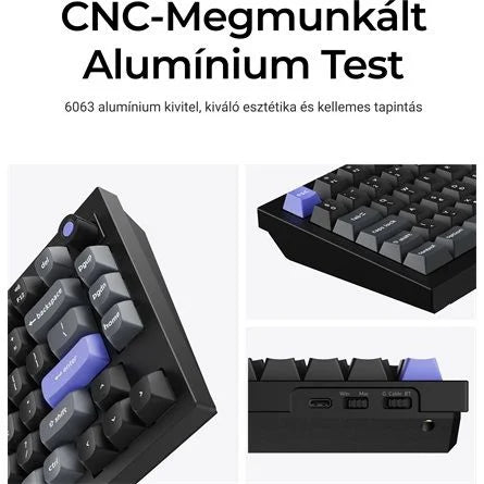 Keychron Q1 HE 8K USB magyar Ultra-fast Lime Magnetic mechanikus billentyűzet fekete