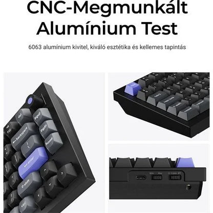 Keychron Q1 HE 8K USB magyar Ultra-fast Lime Magnetic mechanikus billentyűzet fekete