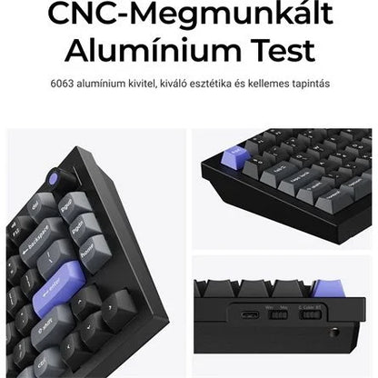 Keychron Q6 HE 8K USB magyar Ultra-fast Lime Magnetic mechanikus billentyűzet fekete