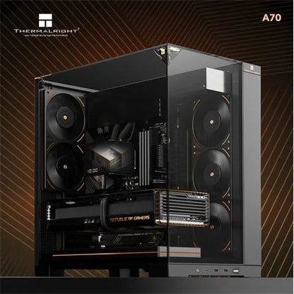 Thermalright A70 táp nélküli ablakos Mid Tower számítógépház fekete