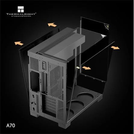 Thermalright A70 táp nélküli ablakos Mid Tower számítógépház fekete