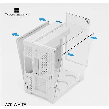 Thermalright A70 White táp nélküli ablakos Mid Tower számítógépház fehér