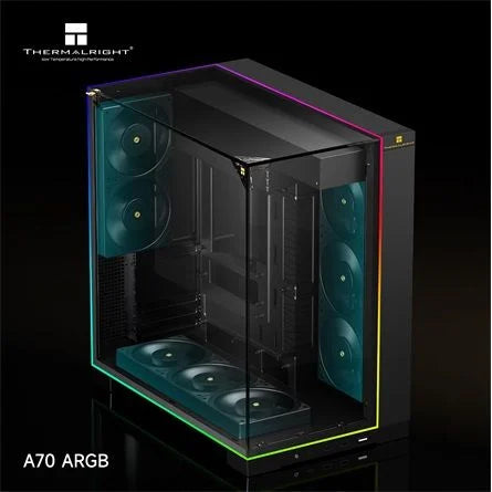 Thermalright A70 ARGB táp nélküli ablakos Mid Tower számítógépház fekete