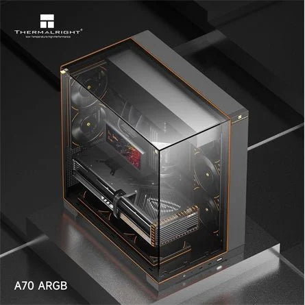 Thermalright A70 ARGB táp nélküli ablakos Mid Tower számítógépház fekete