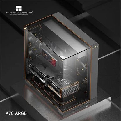 Thermalright A70 ARGB táp nélküli ablakos Mid Tower számítógépház fekete