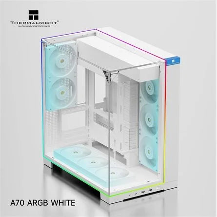 Thermalright A70 ARGB White táp nélküli ablakos Mid Tower számítógépház fehér