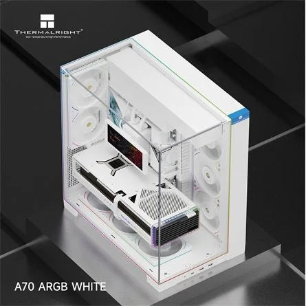 Thermalright A70 ARGB White táp nélküli ablakos Mid Tower számítógépház fehér