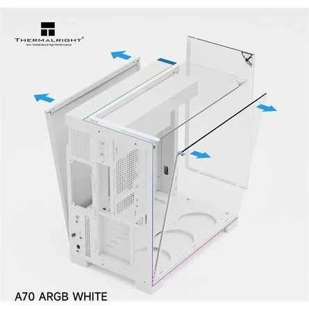 Thermalright A70 ARGB White táp nélküli ablakos Mid Tower számítógépház fehér