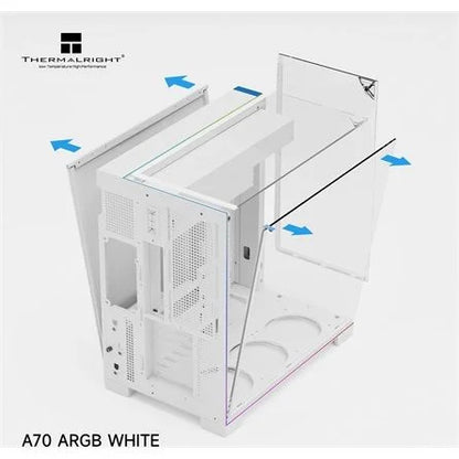 Thermalright A70 ARGB White táp nélküli ablakos Mid Tower számítógépház fehér