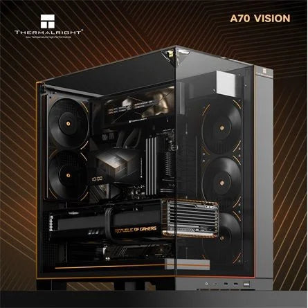 Thermalright A70 VISION táp nélküli ablakos Mid Tower számítógépház fekete