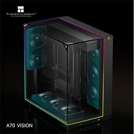 Thermalright A70 VISION táp nélküli ablakos Mid Tower számítógépház fekete