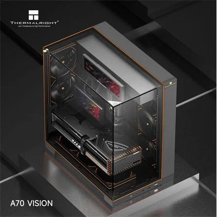 Thermalright A70 VISION táp nélküli ablakos Mid Tower számítógépház fekete