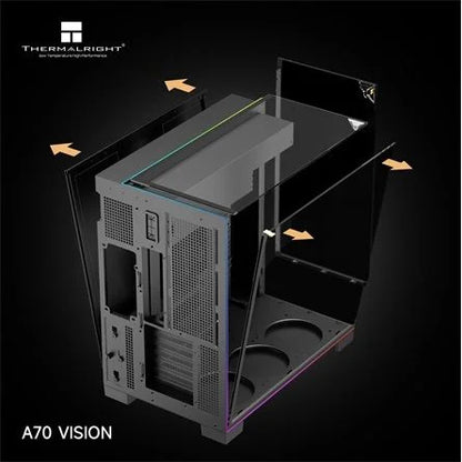 Thermalright A70 VISION táp nélküli ablakos Mid Tower számítógépház fekete