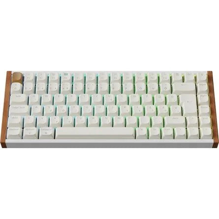 Keychron K2 HE Bluetooth / vezeték nélküli magyar Gateron double-rail magnetic mechanikus billentyűzet fehér-rózsafa