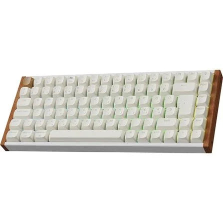Keychron K2 HE Bluetooth / vezeték nélküli magyar Gateron double-rail magnetic mechanikus billentyűzet fehér-rózsafa