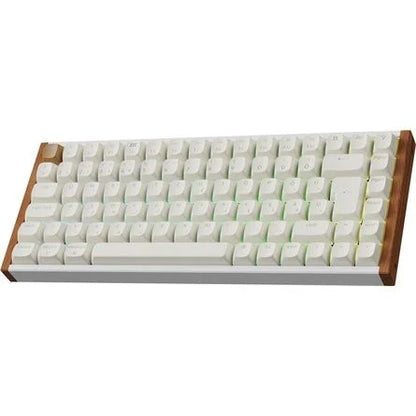Keychron K2 HE Bluetooth / vezeték nélküli magyar Gateron double-rail magnetic mechanikus billentyűzet fehér-rózsafa