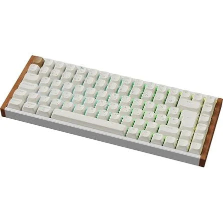 Keychron K2 HE Bluetooth / vezeték nélküli magyar Gateron double-rail magnetic mechanikus billentyűzet fehér-rózsafa