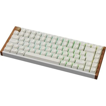 Keychron K2 HE Bluetooth / vezeték nélküli magyar Gateron double-rail magnetic mechanikus billentyűzet fehér-rózsafa