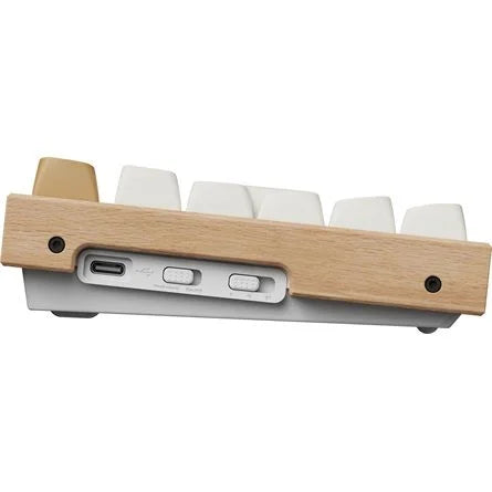 Keychron K2 HE Bluetooth / vezeték nélküli magyar Gateron double-rail magnetic mechanikus billentyűzet fehér-rózsafa