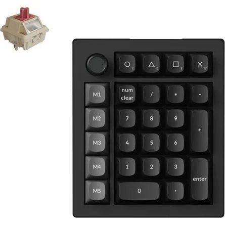 Keychron V0 Ultra 8K Bluetooth / vezeték nélküli Silk POM Red mechanikus numerikus billentyűzet fekete