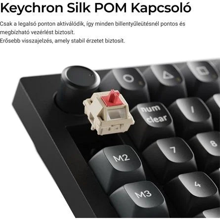 Keychron V0 Ultra 8K Bluetooth / vezeték nélküli Silk POM Red mechanikus numerikus billentyűzet fekete