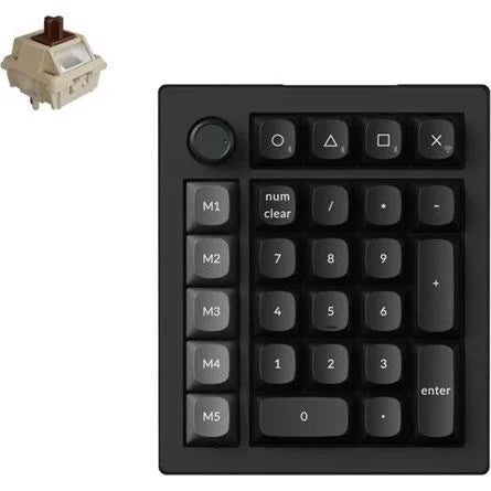 Keychron V0 Ultra 8K Bluetooth / vezeték nélküli Silk POM Brown mechanikus numerikus billentyűzet fekete