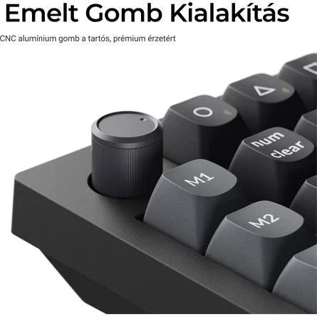 Keychron V0 Ultra 8K Bluetooth / vezeték nélküli Silk POM Brown mechanikus numerikus billentyűzet fekete