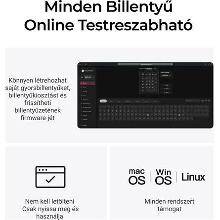 Keychron V0 Ultra 8K Bluetooth / vezeték nélküli Silk POM Brown mechanikus numerikus billentyűzet fekete