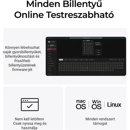 Keychron V0 Ultra 8K Bluetooth / vezeték nélküli Silk POM Brown mechanikus numerikus billentyűzet fekete