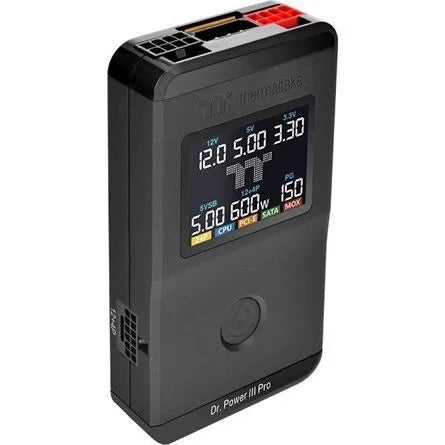 Thermaltake Dr. Power III Pro univerzális ATX tápegység teszter fekete LCD kijelzővel