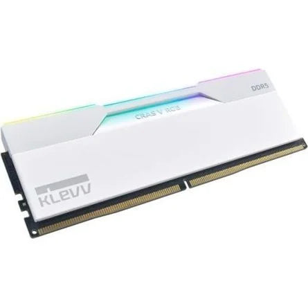 KLEVV CRAS V 32GB 6000MT/s DDR5 memória CL30 Kit of 2 AMD-re optimalizált fehér RGB