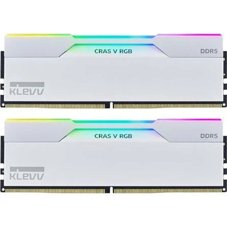 KLEVV CRAS V 32GB 6000MT/s DDR5 memória CL30 Kit of 2 AMD-re optimalizált fehér RGB