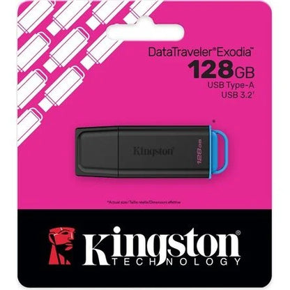Kingston 128GB DataTraveler Exodia G2 USB-A 3.2 Gen1 pendrive fekete-kék