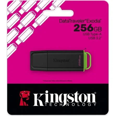 Kingston 256GB DataTraveler Exodia G2 USB-A 3.2 Gen1 pendrive fekete-zöld