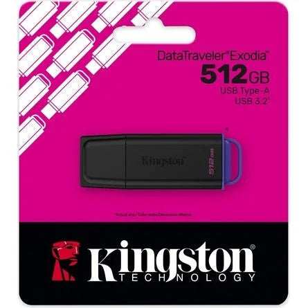 Kingston 512GB DataTraveler Exodia G2 USB-A 3.2 Gen1 pendrive fekete-lila