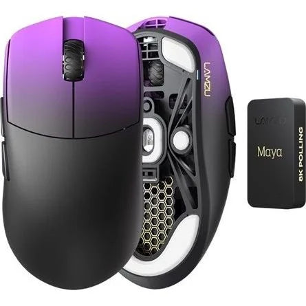 LAMZU MAYA Champions 8K optikai vezeték nélküli gaming egér fekete-lila (Bontott!)