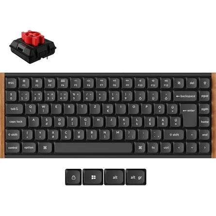 Keychron K3 Ultra 8K Bluetooth / vezeték nélküli magyar Milk POM Red mechanikus billentyűzet fekete