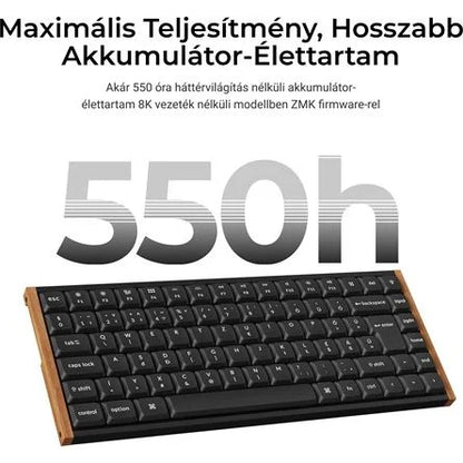 Keychron K3 Ultra 8K Bluetooth / vezeték nélküli magyar Milk POM Red mechanikus billentyűzet fekete