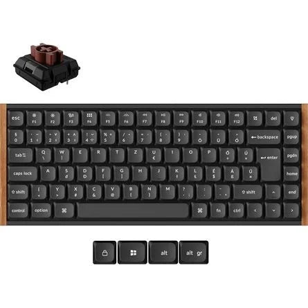 Keychron K3 Ultra 8K Bluetooth / vezeték nélküli magyar Milk POM Brown mechanikus billentyűzet fekete