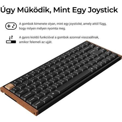 Keychron K3 HE Bluetooth / vezeték nélküli magyar Ultra-fast Lime Magnetic mechanikus billentyűzet fekete