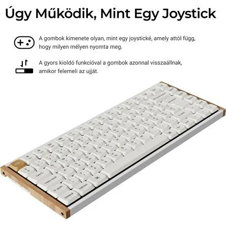 Keychron K3 HE Bluetooth / vezeték nélküli magyar Ultra-fast Lime Magnetic mechanikus billentyűzet fehér