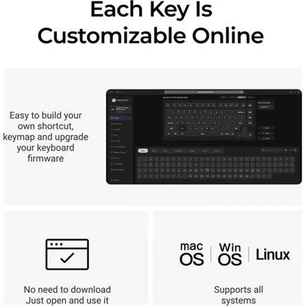 Keychron V1 Ultra 8K Bluetooth / vezeték nélküli magyar Silk POM Red mechanikus billentyűzet fekete