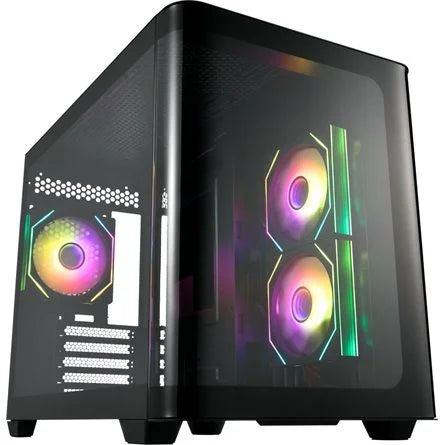 FSP S380 ARGB táp nélküli ablakos MT Mini Tower számítógépház fekete