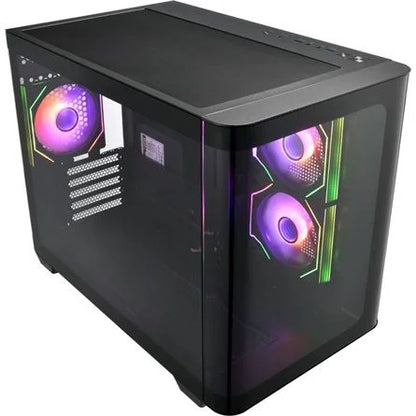 FSP S380 ARGB táp nélküli ablakos MT Mini Tower számítógépház fekete