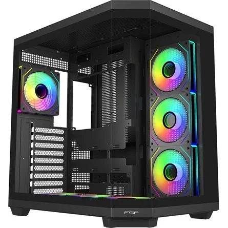 FSP U580 ARGB táp nélküli ablakos Mid Tower számítógépház fekete