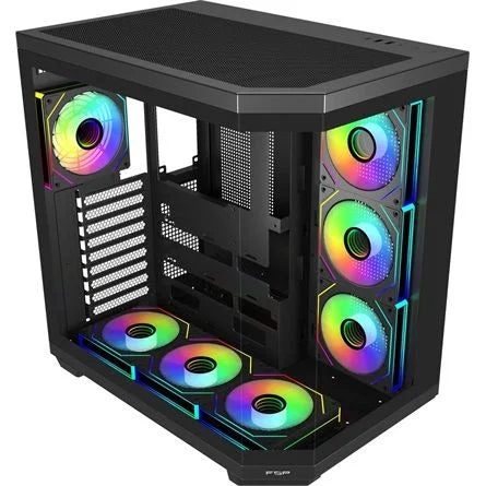 FSP U580 ARGB táp nélküli ablakos Mid Tower számítógépház fekete