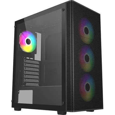 FSP M220 ARGB táp nélküli ablakos Mid Tower számítógépház fekete