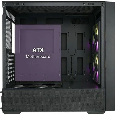 FSP M330 ARGB táp nélküli ablakos Mid Tower számítógépház fekete