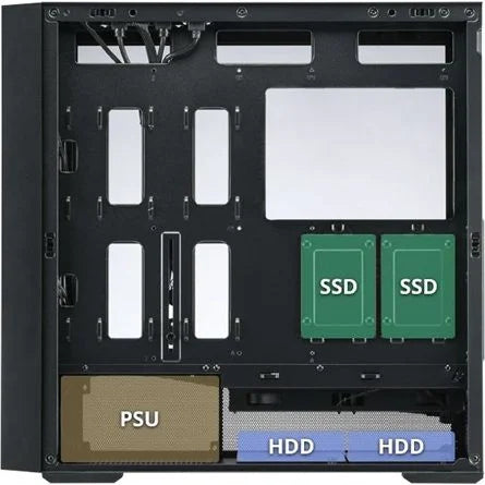 FSP M330 ARGB táp nélküli ablakos Mid Tower számítógépház fekete
