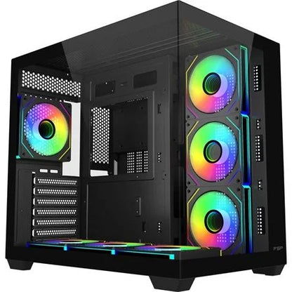 FSP M341 ARGB táp nélküli ablakos Mid Tower számítógépház fekete